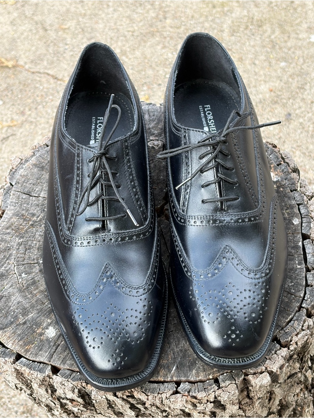 Florsheim Black Leather Wingtip Oxford Dress Shoes Sz 11.5
